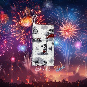 Custodia per occhiali Comic Mouse Phone in tessuto con licenza, custodia imbottita per occhiali, custodia per telefono, custodia per occhiali, iPhone, Samsung, Motorola, Tracfon, LG