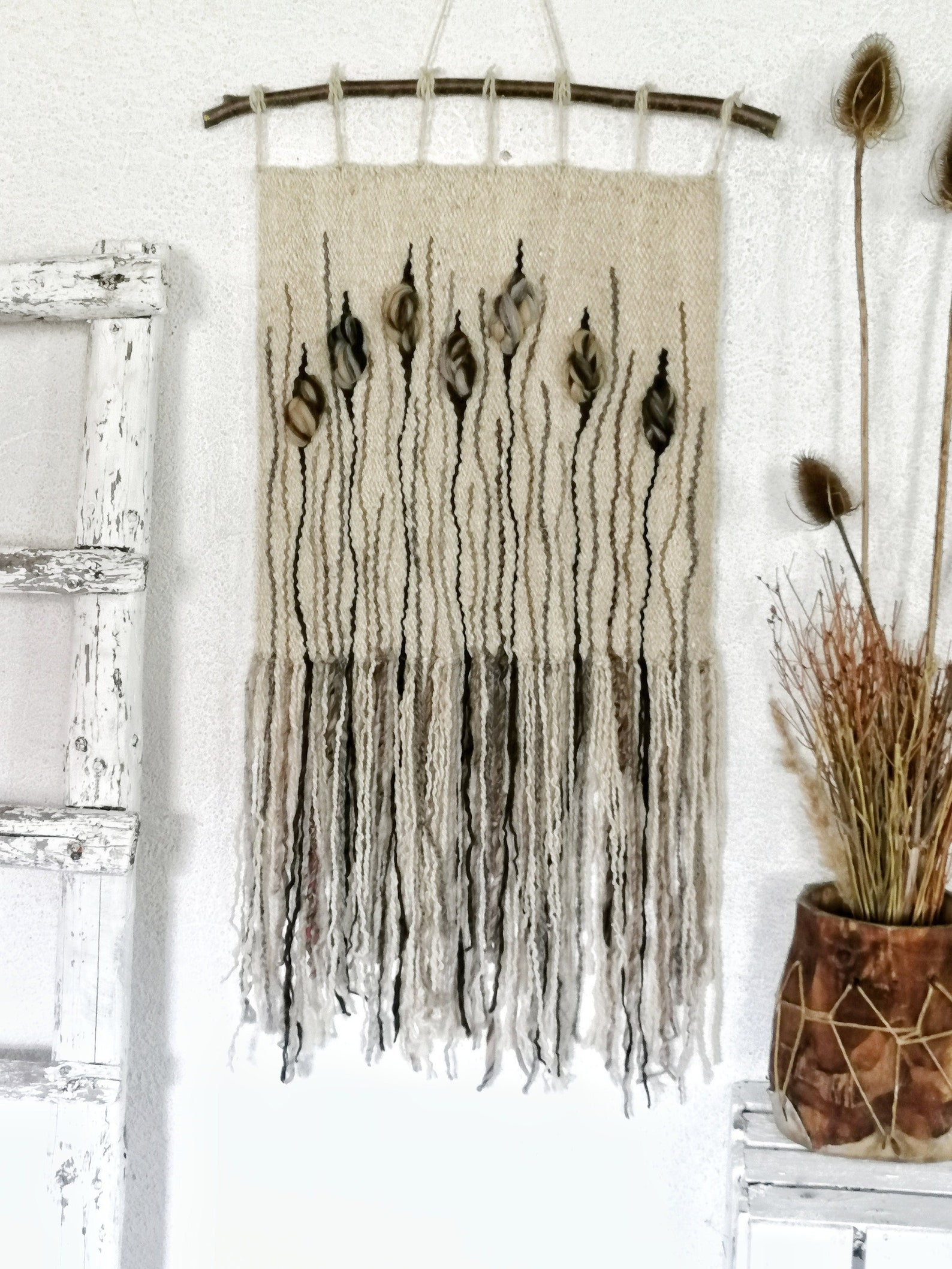 Wabi Sabi Decor Natural Woven Wall Hanging Large Art Etsy