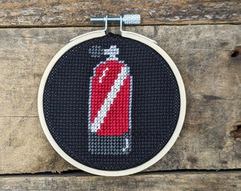 Diver Down Scuba Diving Cross Stitch Pattern - PDF DOWNLOAD