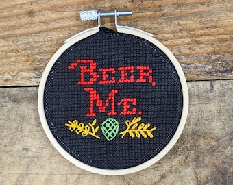 Beer Me Cross Stitch Pattern - PDF DOWNLOAD
