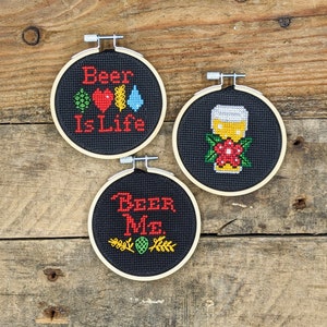 Beer Trio Cross Stitch Pattern Bundle - PDF DOWNLOAD