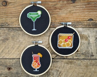 Cocktail Series 3-Pack Cross Stitch Pattern Bundle - PDF DOWNLOAD