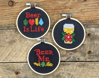 Beer Trio Cross Stitch Pattern Bundle - PDF DOWNLOAD