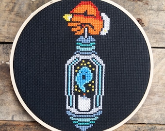 Blue Flame Familiar Cross Stitch Pattern - Instant PDF DOWNLOAD