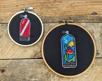 Scuba Diving Cross Stitch 2-Pattern Bundle - PDF DOWNLOAD
