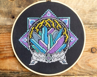 Stormy Crystal Ball Cross Stitch Pattern - Instant PDF DOWNLOAD