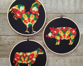 Kitchen Mandala Cross Stitch Pattern Bundle - PDF DOWNLOAD