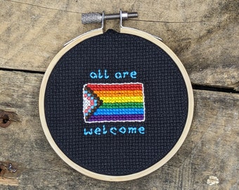 All Are Welcome Cross Stitch Pattern - Instant PDF DOWNLOAD