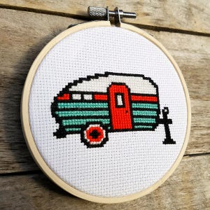 Vintage Camper Cross Stitch Pattern - PDF DOWNLOAD
