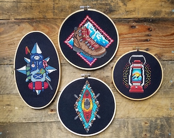 Wanderlust Outdoorsy Cross Stitch Pattern Bundle - PDF DOWNLOAD