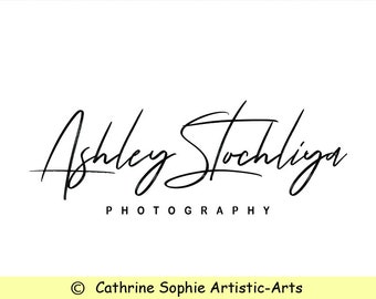 Beautiful Signature Photography logo, Premade Watercolor Logo , Modern Watermark Logo, Handwriting Font Logo V75
