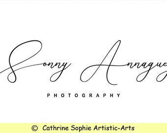 Beautiful Signature Photography logo, Premade Watercolor Logo , Modern Watermark Logo, Handwriting Font Logo V66
