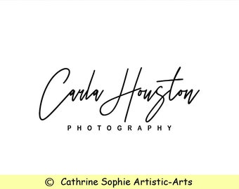Beautiful Signature Photography logo, Premade Watercolor Logo , Modern Watermark Logo, Handwriting Font Logo V65