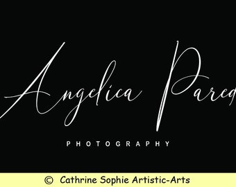 Beautiful Signature Photography logo, Premade Watercolor Logo , Modern Watermark Logo, Handwriting Font Logo V101