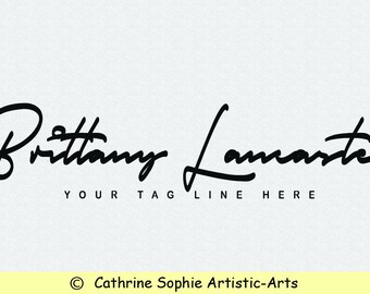 Beautiful Signature Photography logo, Premade Watercolor Logo , Modern Watermark Logo, Handwriting Font Logo V35