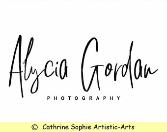 Beautiful Signature Photography logo, Premade Watercolor Logo , Modern Watermark Logo, Handwriting Font Logo V76