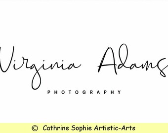 Beautiful Signature Photography logo, Premade Watercolor Logo , Modern Watermark Logo, Handwriting Font Logo V64