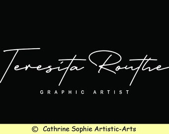 Beautiful Signature Photography logo, Premade Watercolor Logo , Modern Watermark Logo, Handwriting Font Logo V102