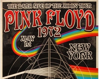 Pink Floyd 1972 Vintage Concert Poster From Carnegie Hall, NYC