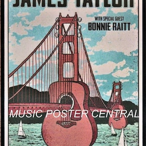 James Taylor w/Bonnie Raitt At AT&T July 2017 San Francisco, CA 11x17 Color Poster