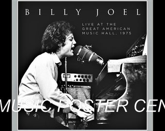 Billy Joel 1975 Great American Music Hall Poster 11 x 17 N/B.