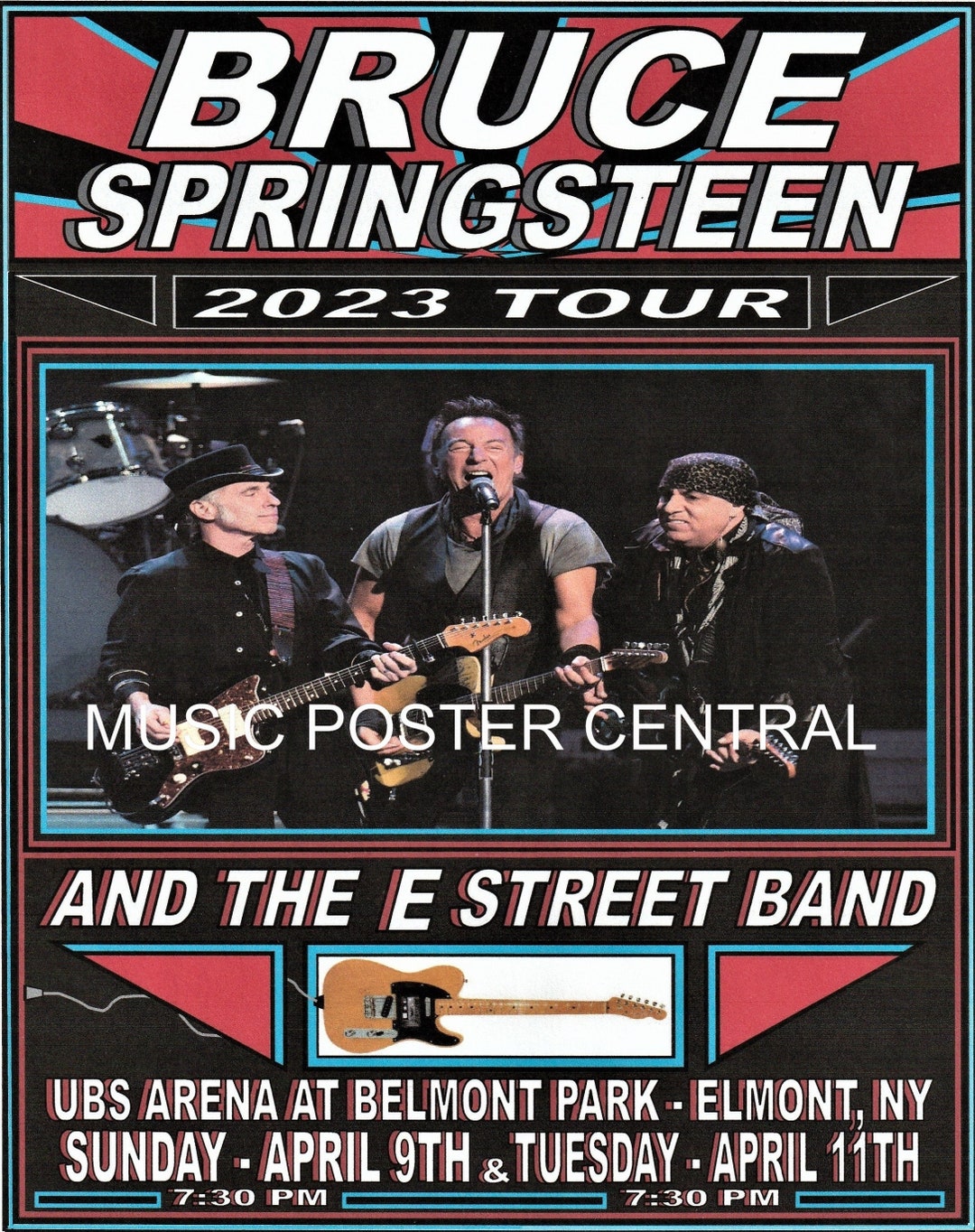 Bruce Springsteen & ESB 2023 Poster UBS Arenabelmont Park, NY Etsy