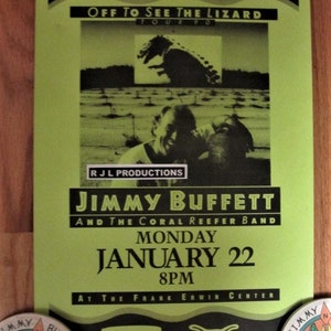 Jimmy Buffett 1990 Corona Extra Presents Off To See The Lizard Tour Poster