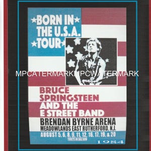 Bruce Springsteen Born In The USA Concert Tour Poster