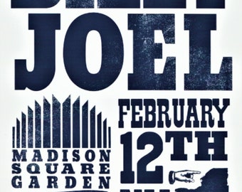 Billy Joel 2/12/2022 11x17 Color Poster from Madison Square Garden