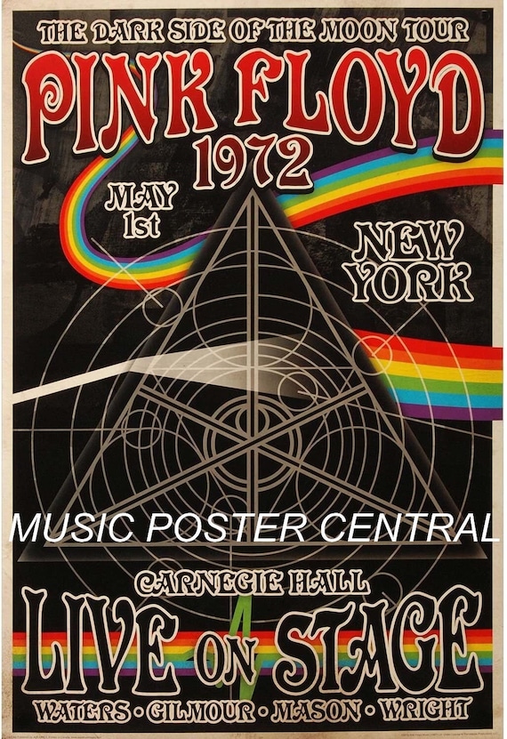Pink Floyd 1972 Vintage Concert Poster from Carnegie Hall, NYC Concert  Poster