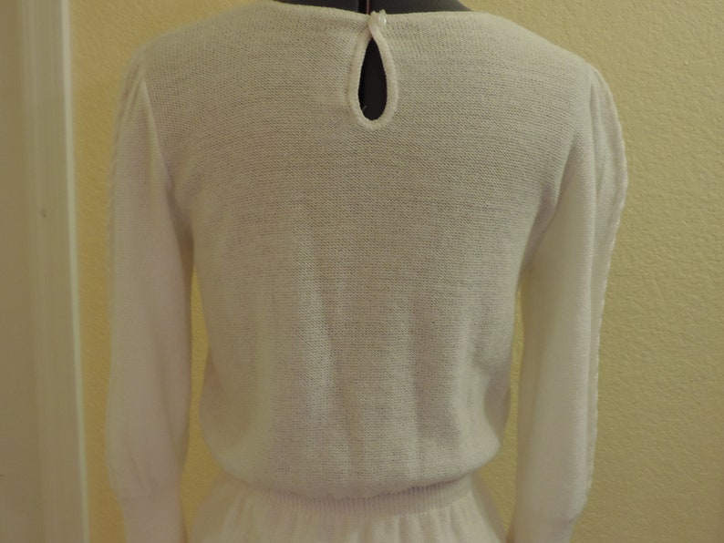 Vintage Creme knit skirt suit Savion by Ignacy Feuer casual wedding,