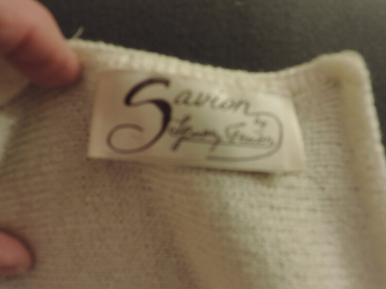 Vintage Creme knit skirt suit Savion by Ignacy Feuer casual wedding,