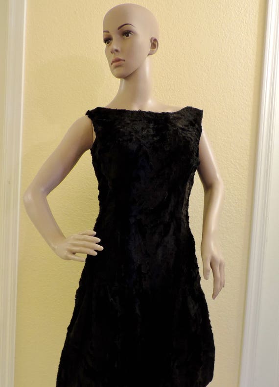 Vintage Black crushed velvet 1960's goth, Sandine 