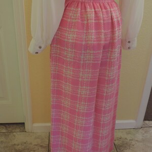 Vintage pink and beige spring time High Waisted maxi skirt, light O'Rielly wool wedding, party, garden party image 6