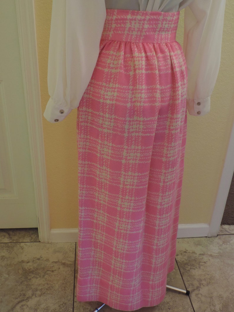 Vintage pink and beige spring time High Waisted maxi skirt, light O'Rielly wool wedding, party, garden party image 6