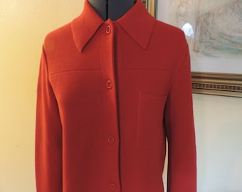 Vintage Dorce Wool Knitwear Red Cardigan Size M Womens