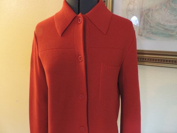 Vintage Dorce Wool Knitwear Red Cardigan Size M W… - image 1