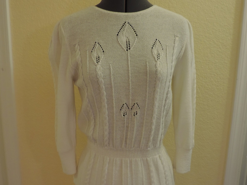 Vintage Creme knit skirt suit Savion by Ignacy Feuer casual wedding,