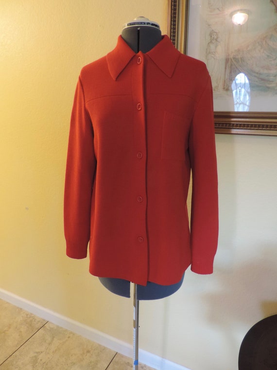 Vintage Dorce Wool Knitwear Red Cardigan Size M W… - image 2