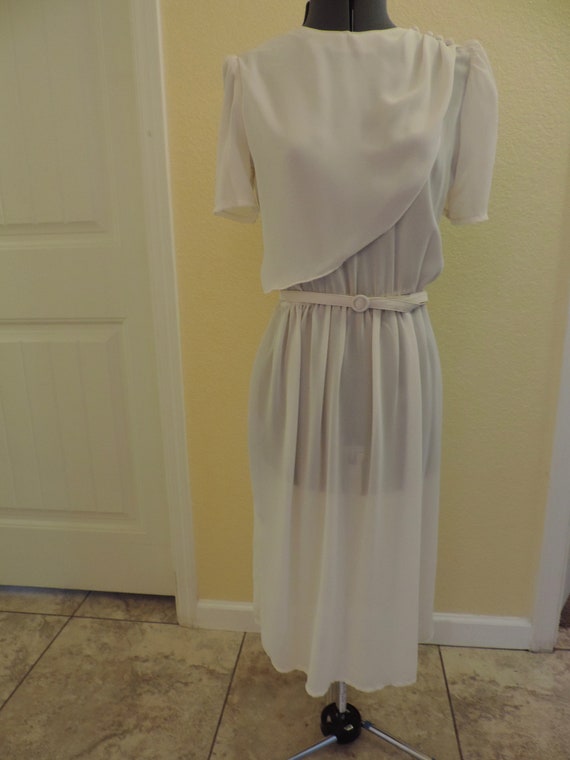 sheer short sleeve dress