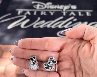 Mouse wedding stud earrings