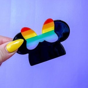 Rainbow mouse small hair clip