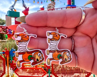 Slinky dog dangle/drop earrings