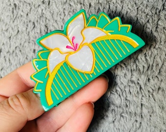 Mulan flower comb small hair clip