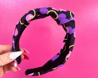 Purple confetti mouse knotted headband