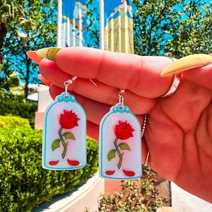 Enchanted rose dangle/drop earrings