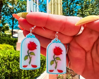 Enchanted rose dangle/drop earrings