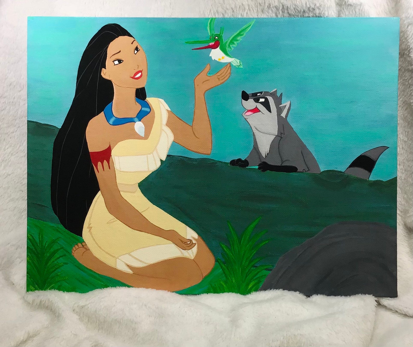 Disneys Pocahontas inspired canvas panel painting Etsy