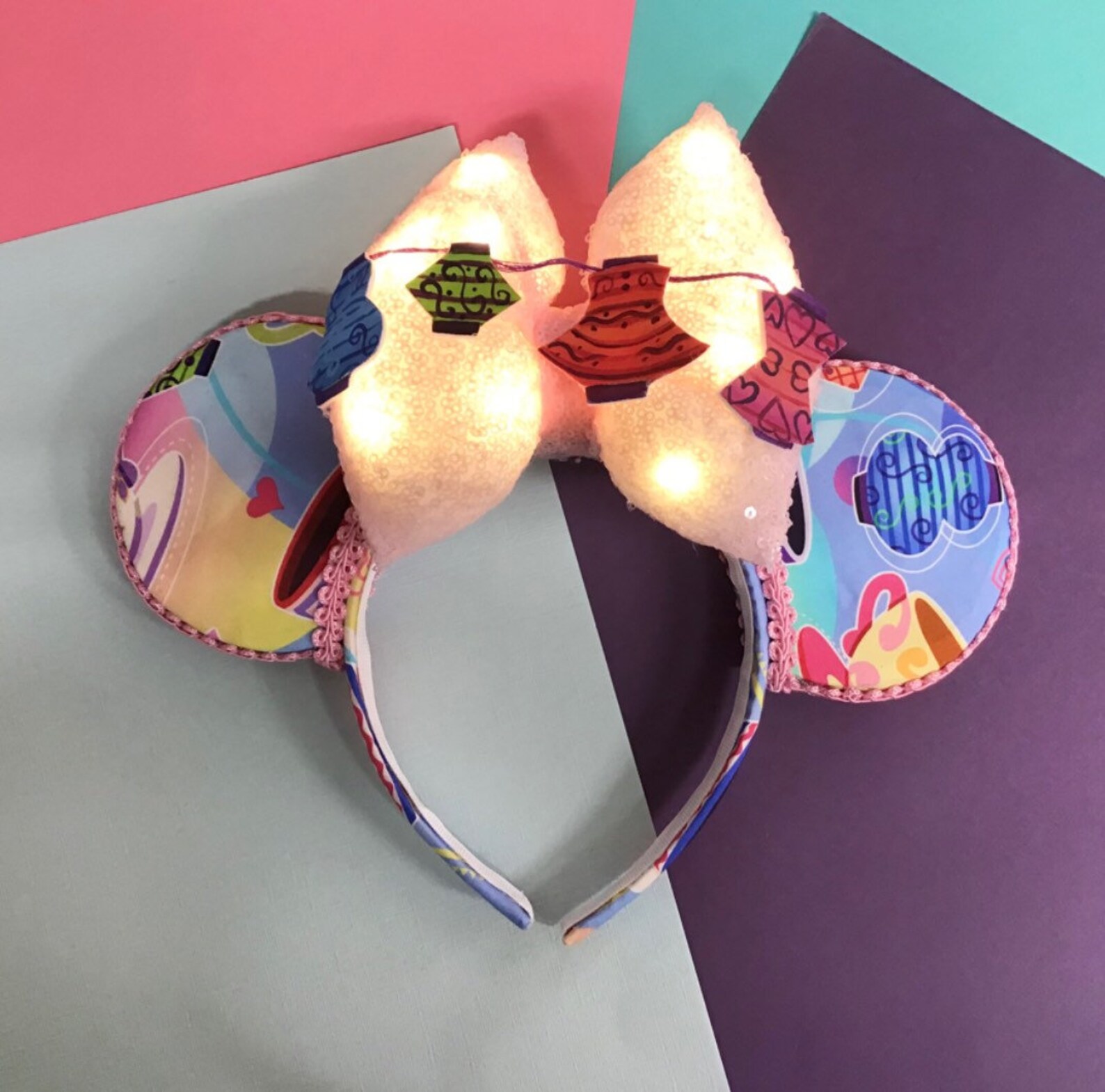 Disney Teacup ride inspired light up Disney ears Etsy