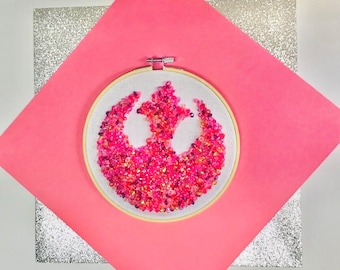 Rebels embroidery beaded  wall hang/wall art with hoop